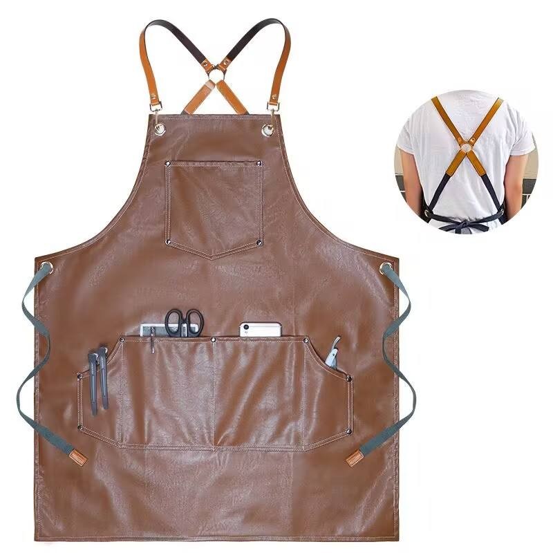 Outdoor Soft PU Leather Garden Tool Apron factory